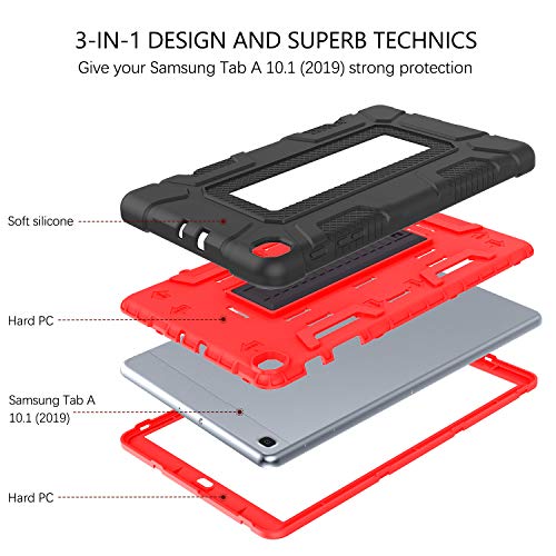 Guagua 2019-593 Galaxy Tab A 10.1 2019 Case Sm-T510/T515 Guagua Kickstand 3 In 1 Hybrid Hard Heavy Duty Rugged Shockproof Protective Anti-Scratch Tablet Case thumb #2