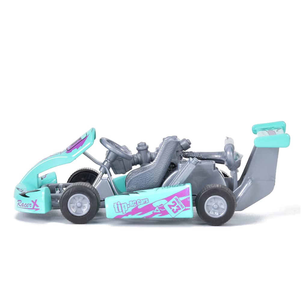 Akozon 1:32 Scale Alloy Go Kart Racing Car Model Pull Back Ornaments for (Light Green)