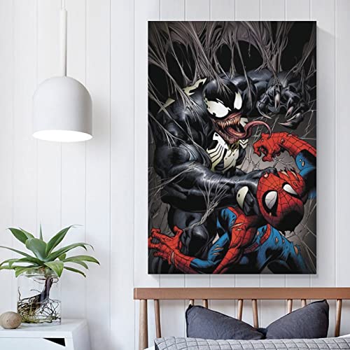 Anime Posters Venom Vs Spider Man Comics Poster Art Posters Wall Art Paintings Canvas Wall Decor Home Decor Living Room Decor Aesthetic 12X18Inch(30X45Cm) Unframe-Style #TOP4