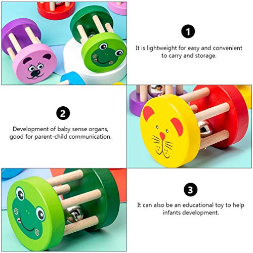 TOYANDONA 2 stks Baby Rammelaar Bell Houten Baby Hand Jingle Bells Speelgoed Montessori Rammelaar Rolling Speelgoed… - Image 4