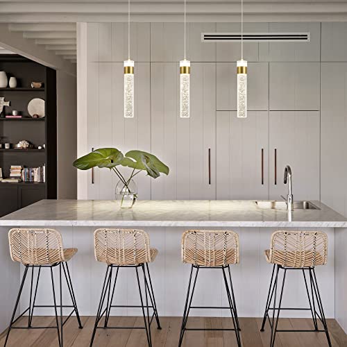 Ccycol Gold Pendant Light Crystal Pendant Light Fixtures For Kitchen Island Lighting 4000K Led Modern Adjustable Chandelier Hanging Bubble Pendant Lighting #TOP3