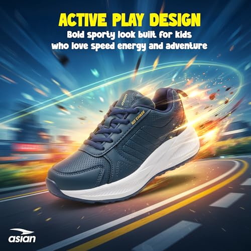 Image of ASIAN Boy's ADVENTURE-03-KIDS Sport Running & Walking Shoes with Ultra Bounce Technology Lightweight Synthetic Upper EVA Outsole Casual Lace-Up Shoes for Kid's & Boy's
