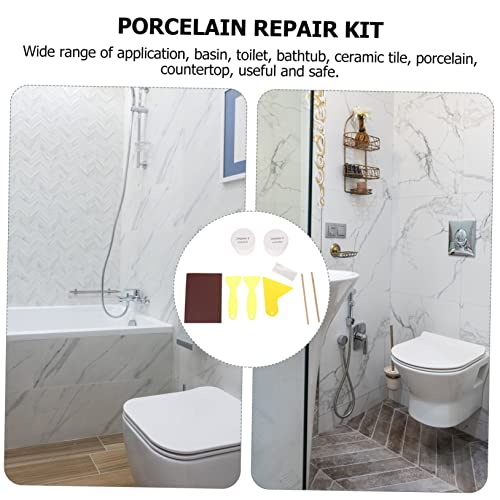 Doitool 4 Sets Repair Scratches Bases Tub Countertop And Shower Kit Fiberglass Bathtub Pans Acrylic Re Refinishing Paint Tile Sink White Enamel Porcelain Cracked For #TOP3