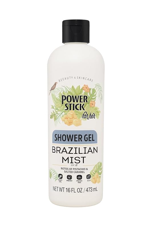 Gel de banho Power Stick Brazilian Mist com notas de pistache e caramelo salgado, 473 mL