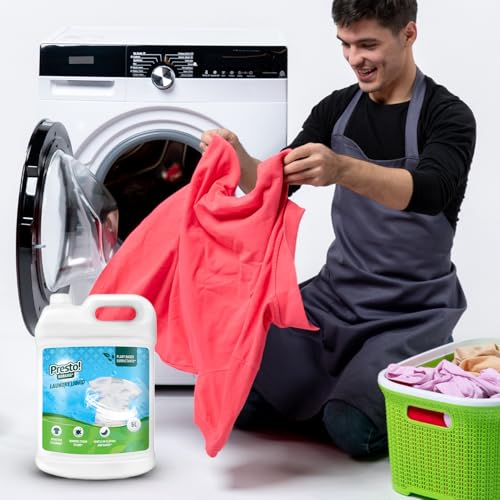 Image of Amazon Brand - Presto! Plant Powered Laundry Liquid, 5L | Eco-Friendly, Skin-Safe & Effective Cleaning | Gentle on Fabrics | Made in India