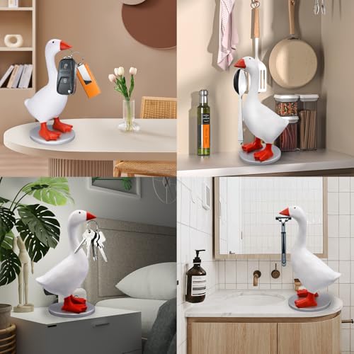 Losneg Magnetic Desk Goose Key Holder, 7.28 in Funny Home Desktop Decor Cute Goose Resin Statue Office Table Decor Housewarming Gifts for Father Women and Men 1 Pack — view 4