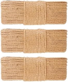 3Pcs 20M 6Mm Hemp Rope Decorative Hemp Rope Sisal Rope Thick and Thin Jute Rope Handmade DIY Hemp Rope Cat Claw Rope| | - - (Color: Ephedra Color)