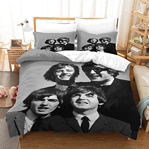 The Beatles Ensemble De Housse De Couette 3D Rock ‘n’ Roll Imprimé Motif Literie Groupe de Rock Ensemble De Housse De… - Les Beatles, Paul McCartney, John Lennon, RIngo Starr, George Harrison The Beatles Ensemble De Housse De Couette 3D Rock 'n' Roll Imprimé Motif Literie Groupe de Rock Ensemble De Housse De…