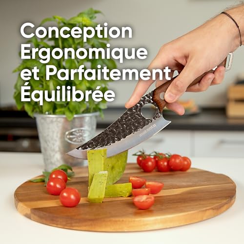 Couteau de chef acier japonais manche chêne Matsato – Image 9
