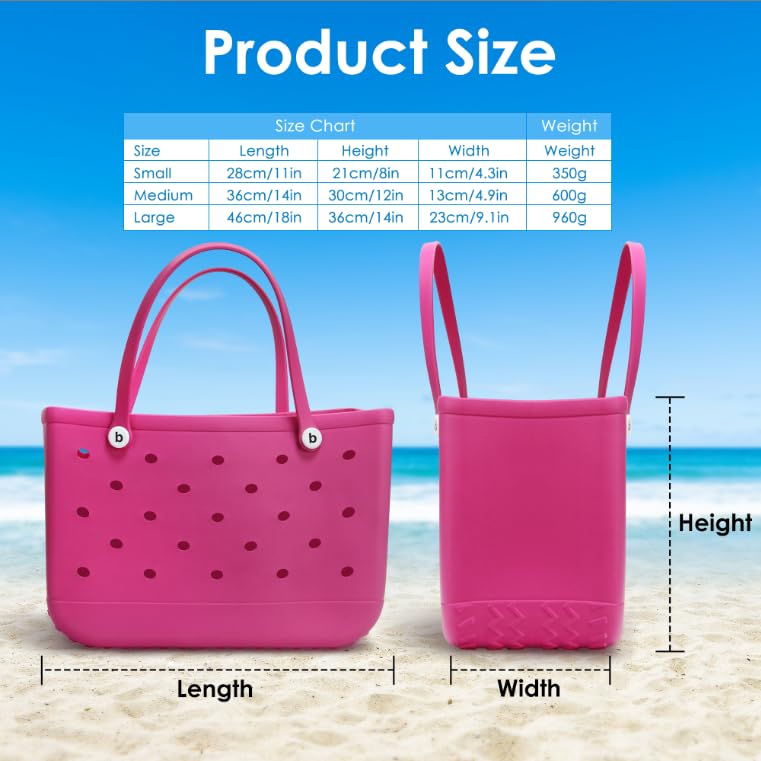 EVA Beach Tote Bag - Waterproof Washable Tip Proof Durable Open Tote Bag for the Beach Boat Pool Sports2