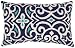 Pillow Perfect Blue/White Damask Rectangular Throw Pillow