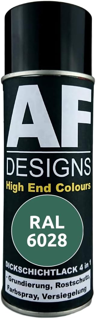 Alex Flittner Designs Rust Protection Paint 4-in-1 RAL 6028 Pine Green Metal Protective Paint Spray Rust Protection Paint Spray Can