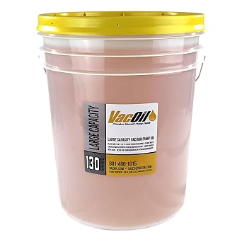 VacOil 130 Grade Vacuum Pump Oil | 5 Gallon for Edwards, Welch, Leybold, Agilent, High Grade, Molecularly Distilled & Increases Vacuum Pump Life