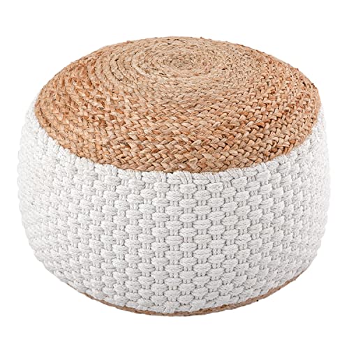casamia Sitzpouf Jute Sitzhocker rund 50x50 cm Deko Hocker Jute Natur...