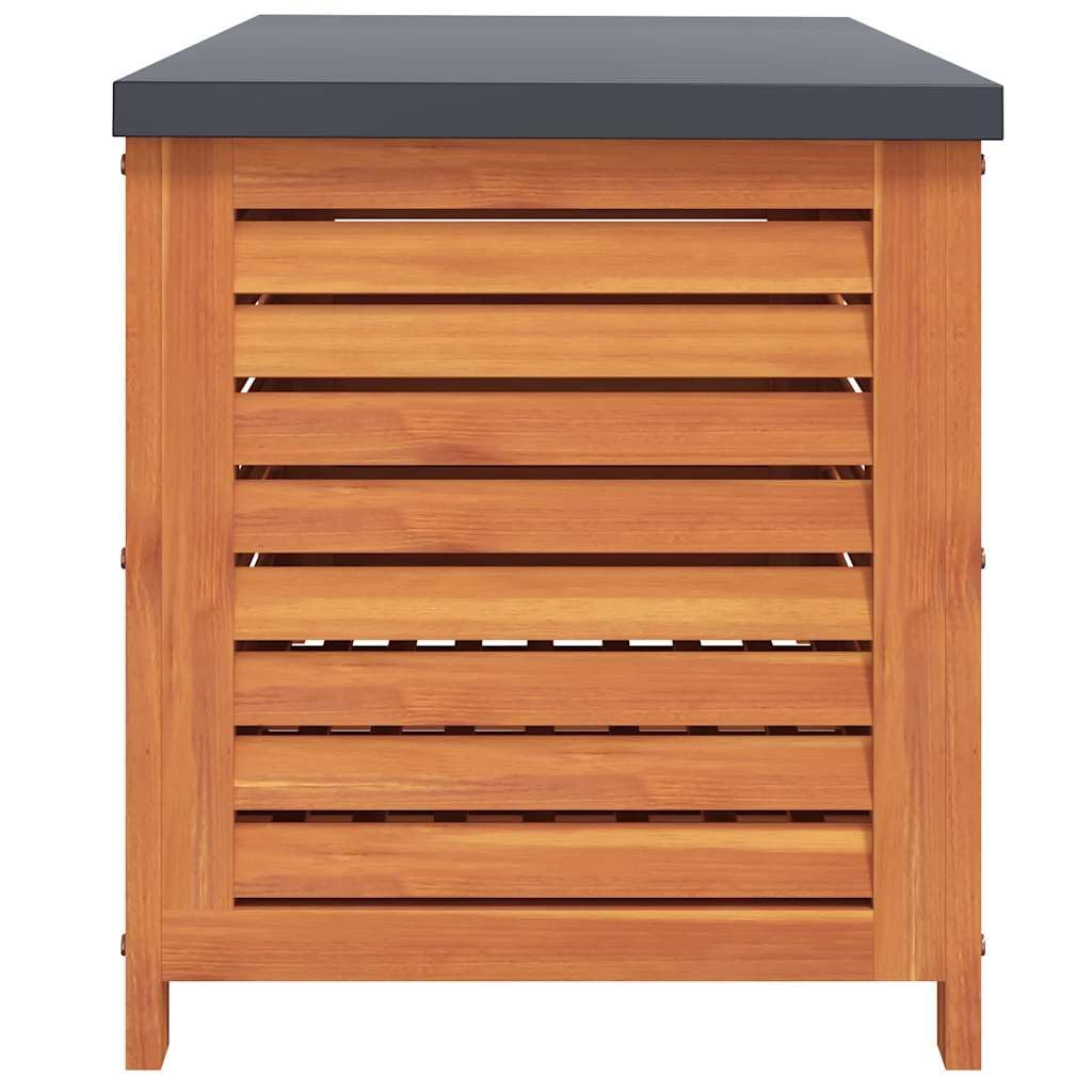 Scatola di immagazzinaggio da giardino 90 x 48 x 55 cm legno di eucalipto cassaforte di stoccaggio, scatola per cuscini per esterni interni, giardino, balcone, terrazza