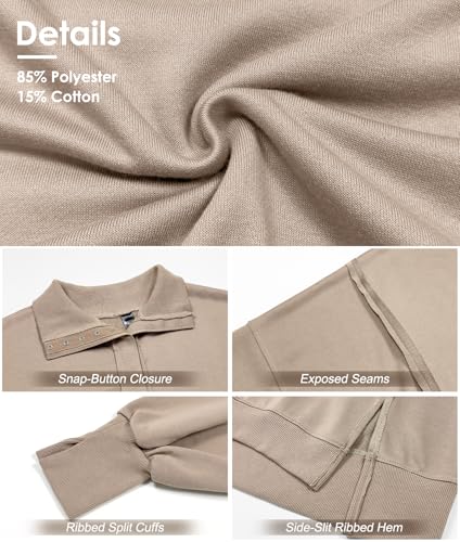 RUBZOOF Oversized Sweatshirt for Women Trendy Button Henley Neck Pullover Long Sleeve Tops Casual Fall Clothes XS-XL2