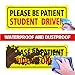JUSTTOP 3pcs Student Driver Magnet for Car, Please Be Patient Student Driver, New Drivers Sticker Safety Warning, Magnetic Reflective Rookie Driver Bumper Sticker (Black&Red)