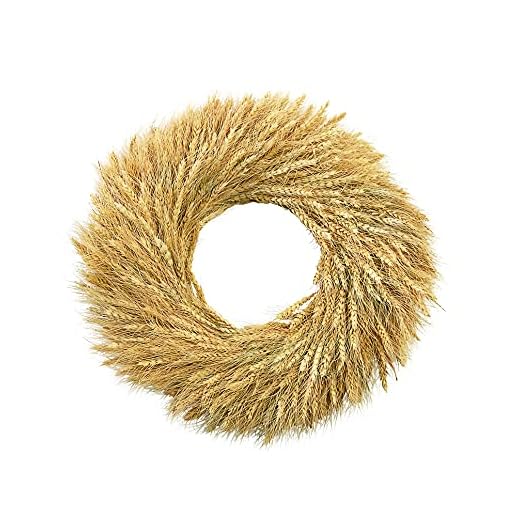 Mud Pie Preserved 20" Wheat Wreath, Brown