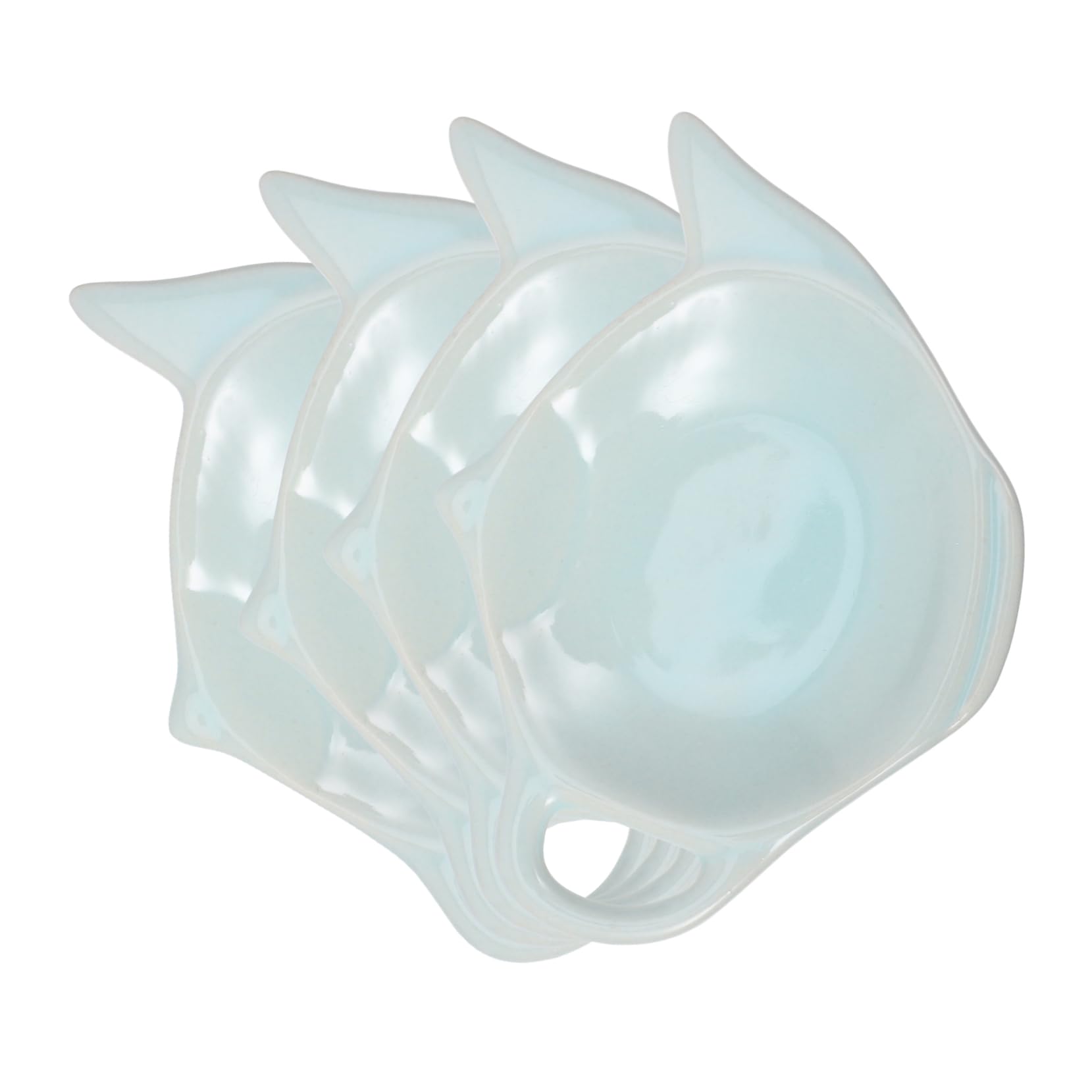 Hemobllo 4pcs Ceramic Teapot Shape Tea Bag Holder Easy Clean Kitchen Tea Storage Organizer Bag Dish Tray