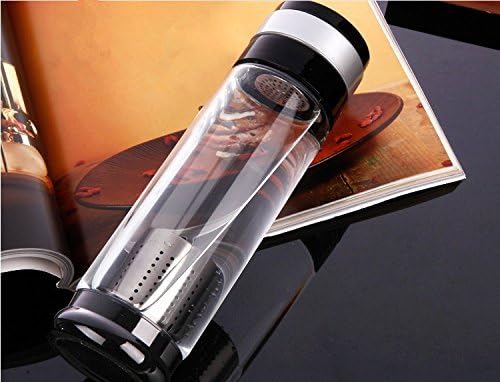 OBOR Glass Water Bottle – BPA Free Wide Mouth Glass Water Bottle with Removable Tea Infuser for Outdoor, Running, Bike, Car, Travel - 19OZ/550ML
