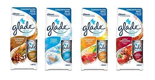 Glade Sense & Spray Variety Pack: Hawaiian Breeze, Cashmere Woods, Clean Linen, & Apple Cinnamon