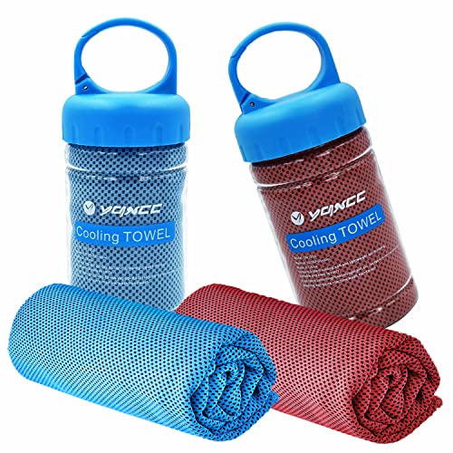 Image of YQXCC 2 Pack Cooling Towels (47 inchx12 inch), Ice Cool Neck Towel, Soft Breathable Microfiber for Yoga, Golf, Gym, Running, Camping & Hot Weather