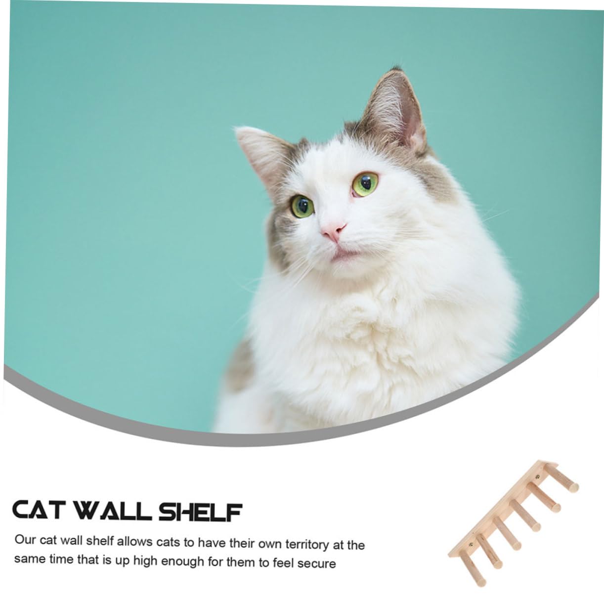 KOMBIUDA Katzenkletterregal mit Mehrstufigem Design aus Kunststoff 2 Stück und Erhöhter Reibung für Sichere Nutzung als Wandmontierte Katzenleiter für Indoor Katzen