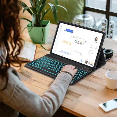 Image of ProElite Keyboard case for Xiaomi Redmi Pad 2 11 inch, Magnetic Detachable Wireless Bluetooth Keyboard Built-in 7-Colors Backlit with Pen Holder, Dark Blue