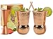 Get the most out of Eximius Power Moscow Mule Copper Mugs-20 Gauge Hammered Design-set of 2 cups-100% pure solid for mule cocktail recipe, Handcrafted, 16oz- a Gift Box-Bonus Straws & a cleaning Brush