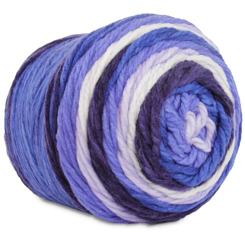 Image of ThreadArt Ombre Chunky Yarn Cake #6, 300g /316 Yds, Bluebonnet Morning 04 | Soft super bulky #6 acrylic yarn cake for blankets, scarves, hats, crochet and knitting. Big 300g cake is machine washable.