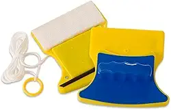 LIMPADOR MAGNETICO DE VIDROS, AQUARIO E JANELA COM FELTRO EXTRA