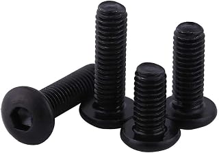 FTVOGUE 50pcs Alloy Steel Black Button Head Screw M3 Hexagon Socket Round Head Screws Hex Socket Screw(M3*8mm)