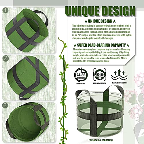 Ylyycc 3-Pack 5 Gallon Grow Bags Heavy Duty Thickened Nonwoven Plant Fabric Pots With Handles, Durable Portable Bags, Cylindrical #TOP4