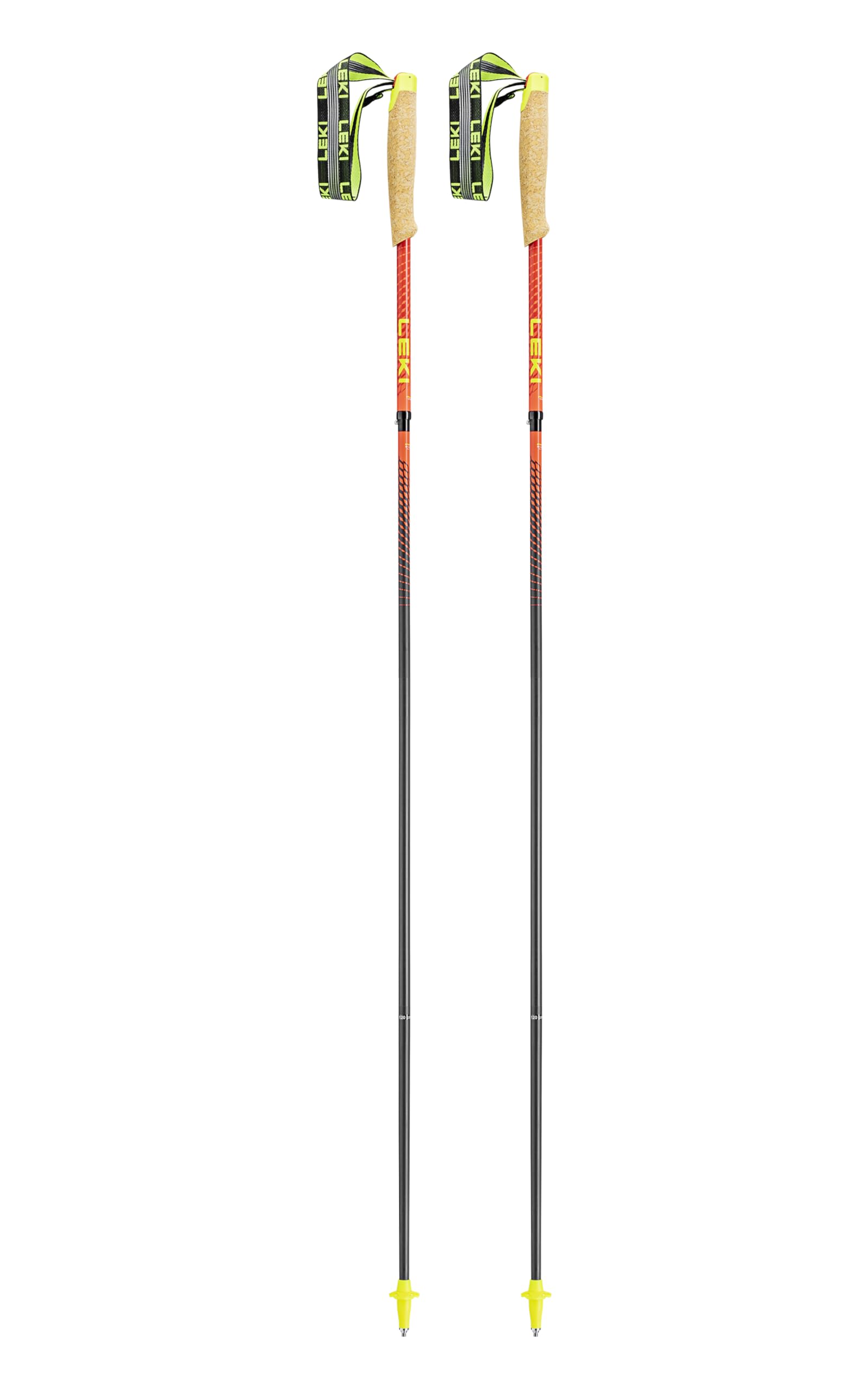 Leki Neotrail Pro FX.One Superlite - Bastones de Senderismo Ligeros Plegables de Carbono para Senderismo y Trail Running, Carbono Natural, Rojo Brillante y Rojo rubí
