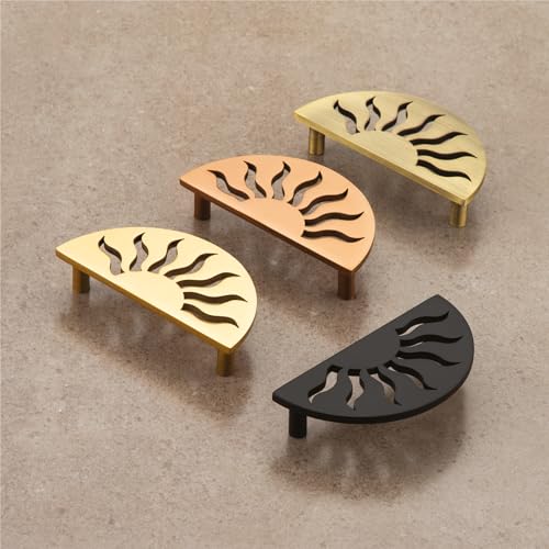 Image of COMPASS Stainless Steel Surya Cabinet Knobs, Drawer Pulls, Knobs for Dresser Drawers, Drawer Knobs Handle, Kitchen Knobs (PVD Rose Gold Finish) Pack of 4 pcs