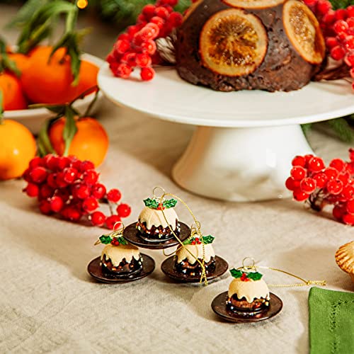 Sass & Belle Christmas Pudding Bauble - Set of 4, Green, Gold, Red