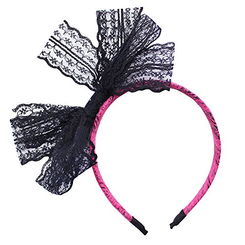 Dreamtop 80s Neon Necklaces and Bracelets Fishnet Gloves Bow Headband for 1980s Theme Party Supplies,Set of 11 (A)