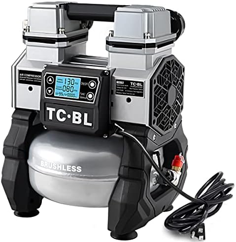 TC·BL Portable Air Compressor,110V Quiet Small Air Compressor,Lightweight and Oil free with 5L Aluminum Tank