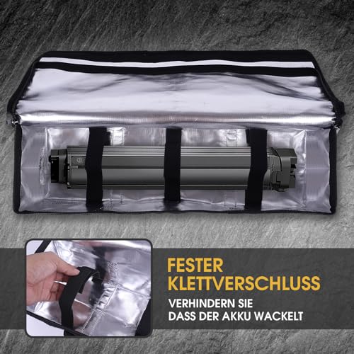 ENROSLU Ebike Akkutasche, 8 Schichten Brandschutz, Feuerfeste Akkutasche bis 2300 °C, Wasserdicht, Explosionsgeschützt… – Ansicht 3