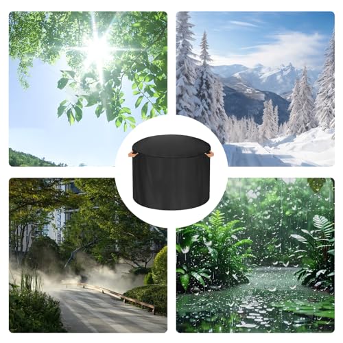 Schutzhülle Fürfeuerschale Für Solo Stove, Runde Feuerstellenabdeckung Für Den Außenbereich, Uv-Beständig , Rauchfreie Gewebe Feuerkorb ,Feuerstelle Abdeckung(Yukon - 71D x 42H)