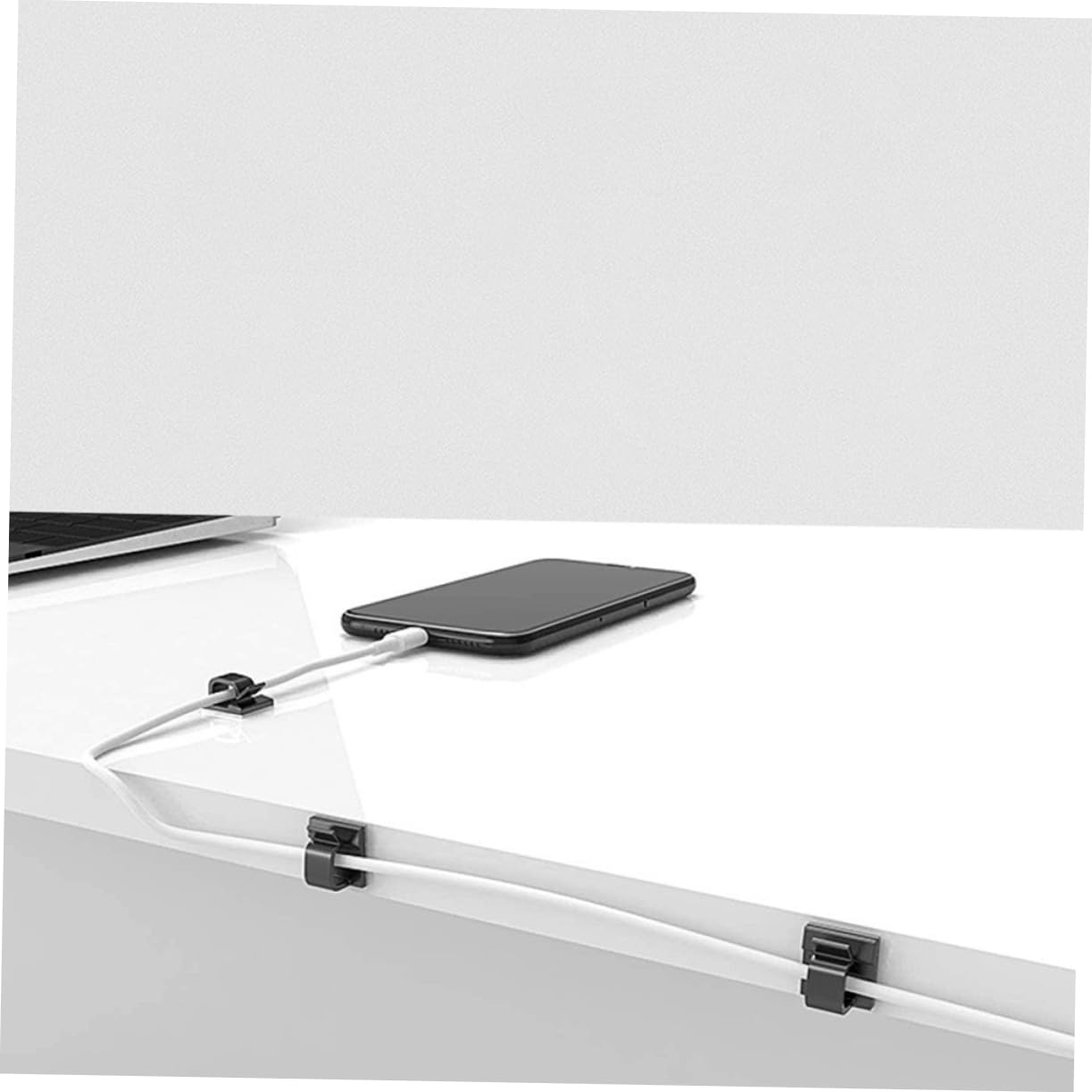 CONGARTENO 50Pcs Self Adhesive Cable Clips Durable Wire Holder for Organizing Cords and Wires Office Car for Surfaces Space Saving