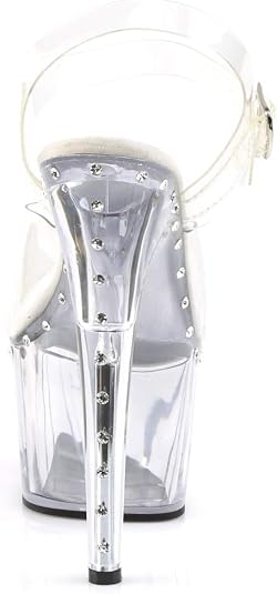Pleaser Women's Ado-708ls Platform Dress Sandal - Sparkling Clear Heels With Ankle Strap - View #2