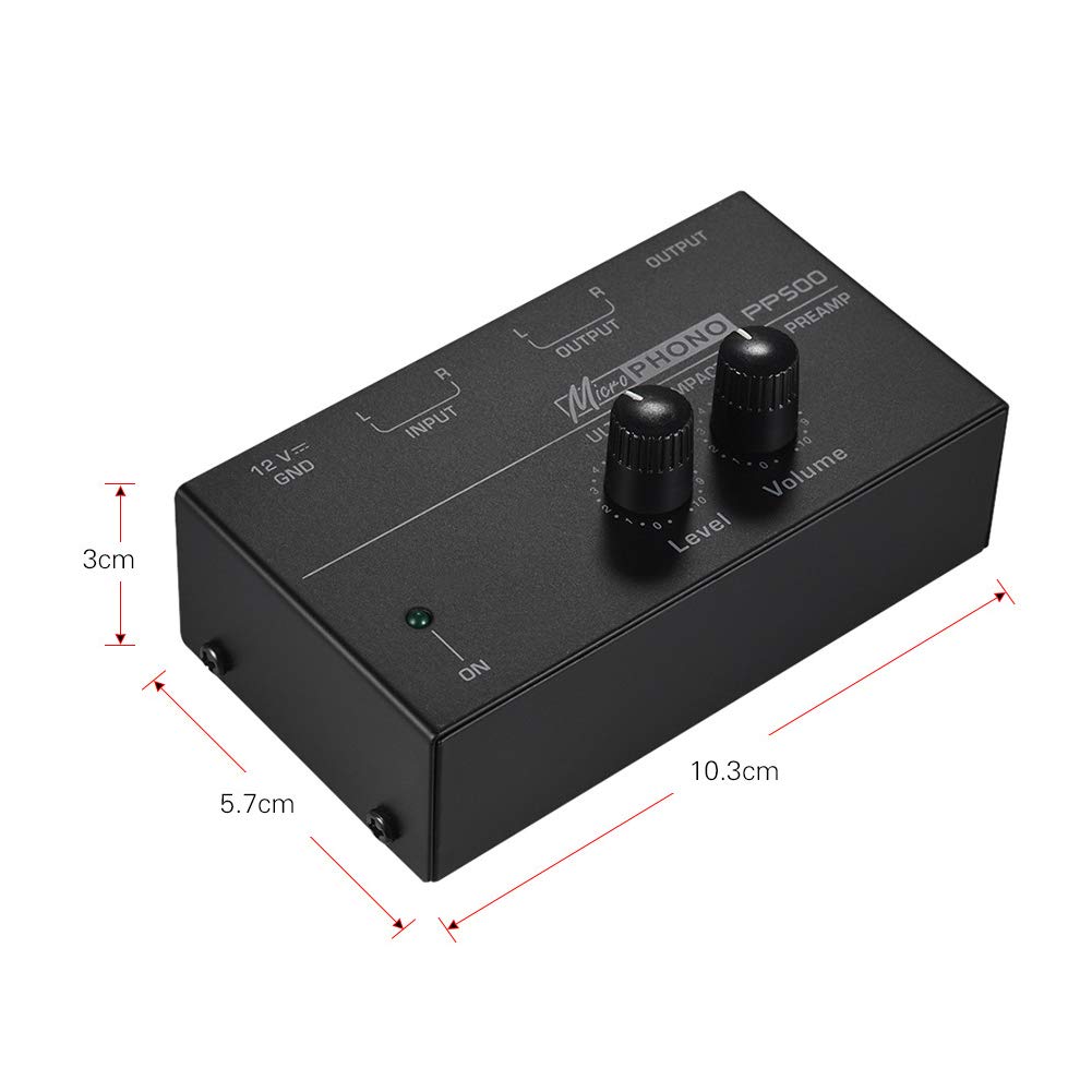 Preamplificatore PP500 Interfaccia Phonograph Phono Home Audio Stereo Metallo Regolatore Volume Giradischi