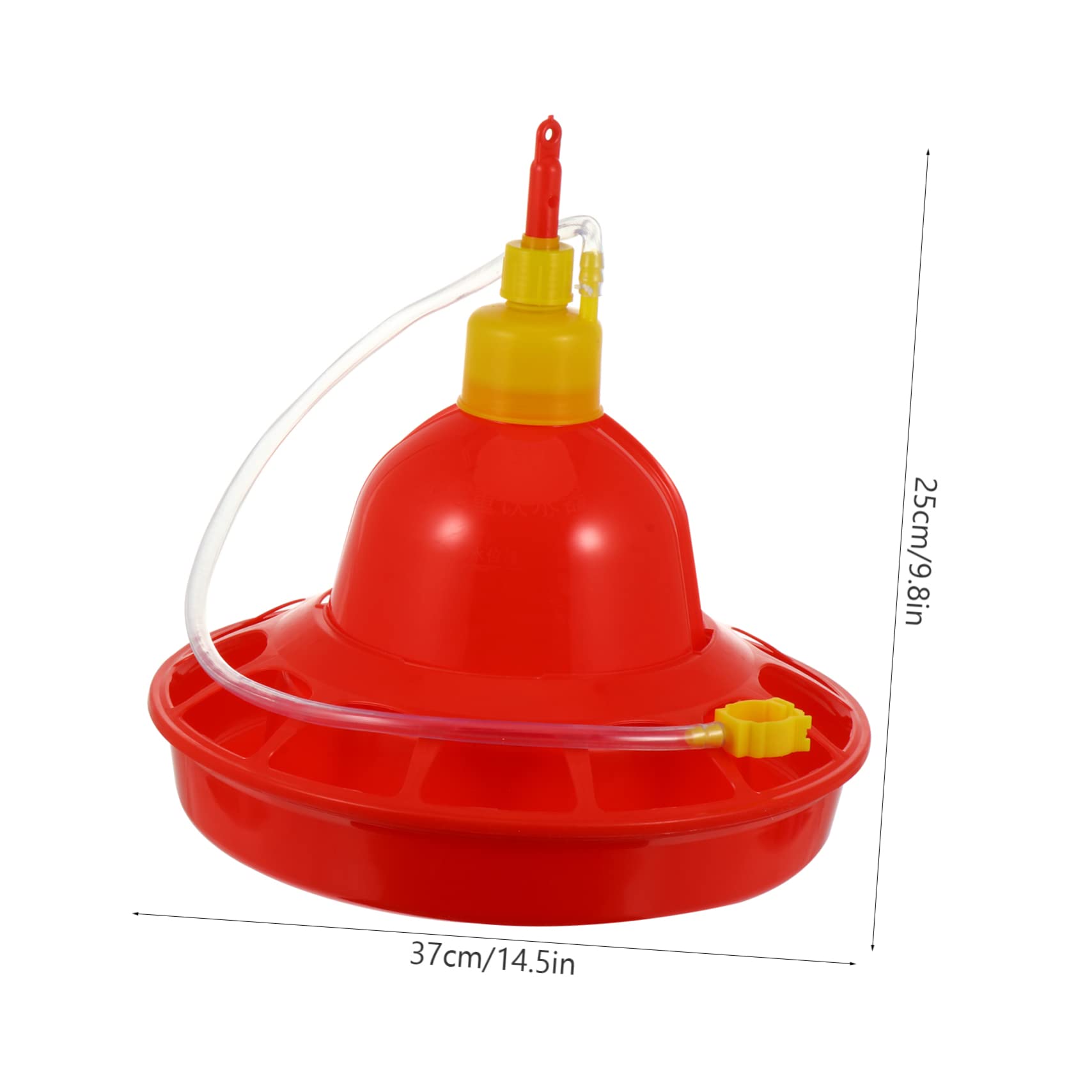 POPETPOP Mangiatoia e Abbeveratoio Automatico in Plastica Rossa per Polli e Oche Flusso D'acqua Costante Resistente al Freddo per Uso Interno ed Esterno