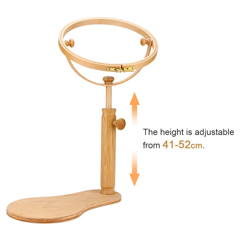 Drehbarer Stickrahmen Aus Holz, 360° Drehbar Und Verstellbar, Für Kreuzstich- Und Stickprojekte, 21 Mm