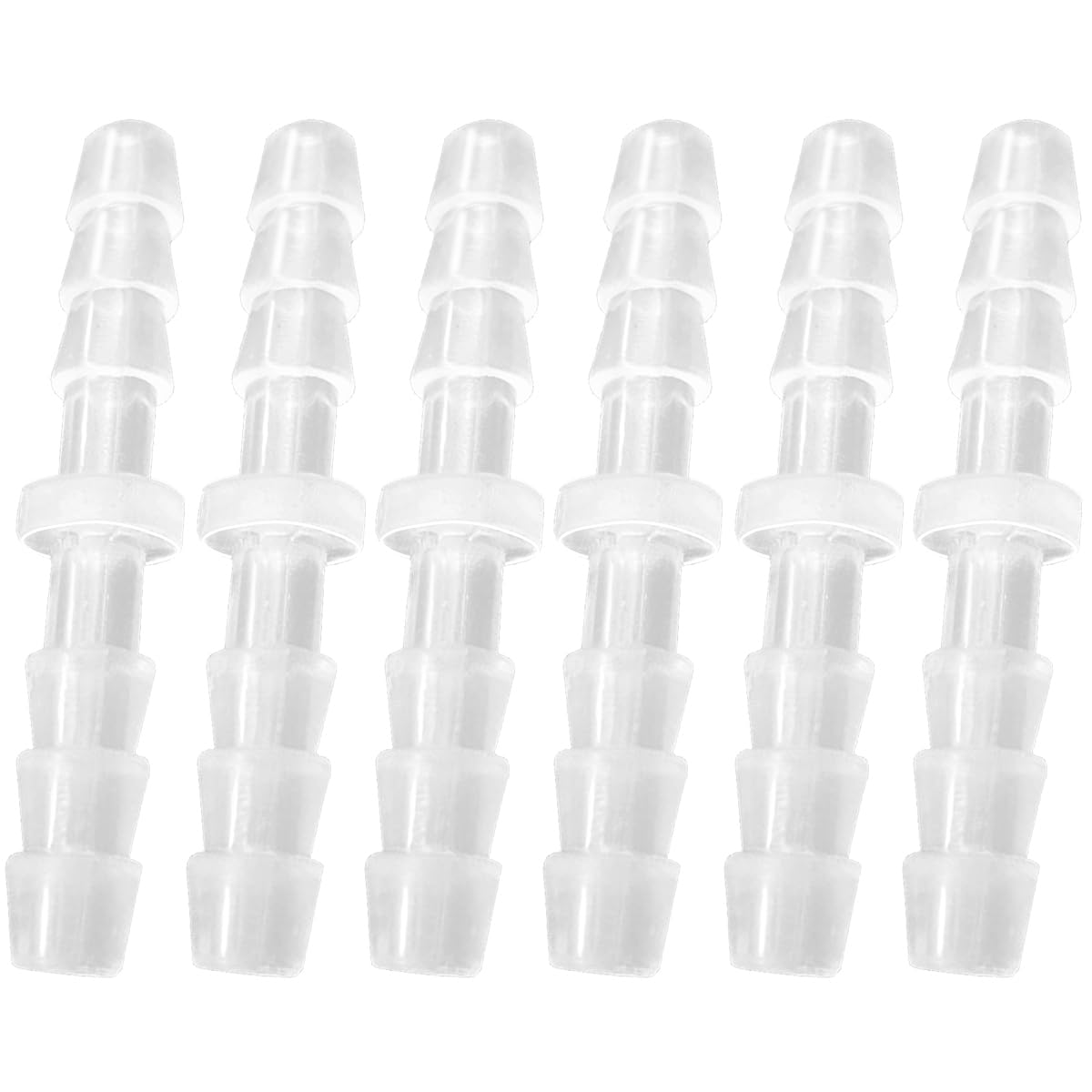 JoyTube Plastic 3/16” hose ID Barb pipe connectors Joint Splicer Mender Adapter Union Boat Water Air Aquarium O2 Fuel (pack of 6)