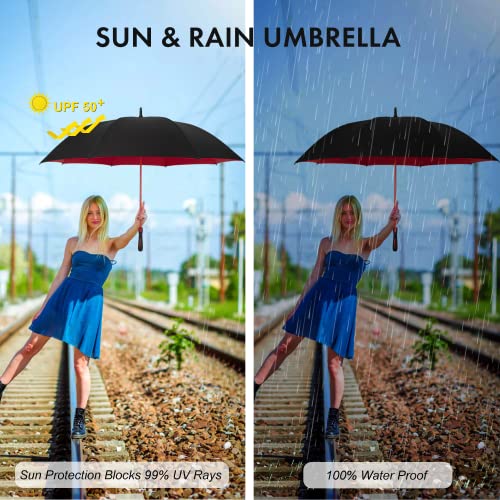 Xiuying Feng Large Golf Umbrella, Automatic Open Oversize Canopy Windproof Umbrella For Rain And Sun, Waterproof Umbrella For Men And Women #TOP4