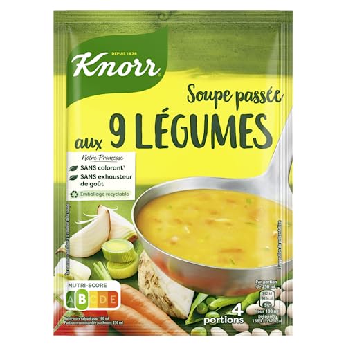 Knorr Soupe Déshydratée aux 9 Légumes, Potage Savoureux, Format pratique - 105g