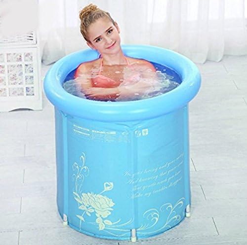 SXQ Adult Foldable Bathtub Inflatable Portable Plastic Bathtub Super Thick,blue