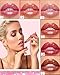 6Pcs Sparkling Glitter Lipstick,Long Lasting Shimmer Metallic Lipstick for Women Glitter Nude Pink Brown Dark Rose Red Color Waterproof Lip Gloss,Diamond Shiny Non-Stick Lipgloss labiales Makeup Gift